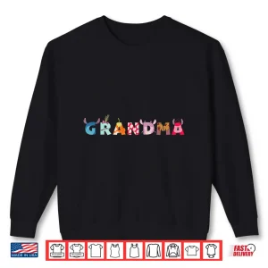 Sweatshirt Grandma Family Trip Vacation Character Alphabet Graphic Shirt