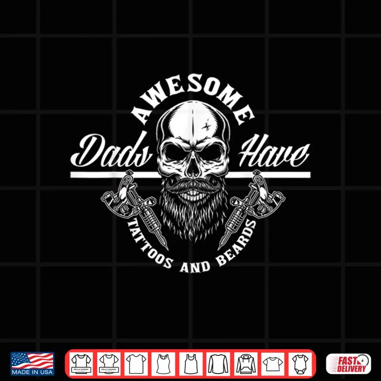 Design Awesome Heritage Tattoos And Beards Professional Graphic Shirt
