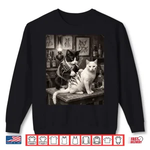 Sweatshirt Cat Smoking Tattoo Vintage Inked Kitty Humor Meme Shirt