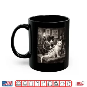 Mug Cat Smoking Tattoo Vintage Inked Kitty Humor Meme Shirt