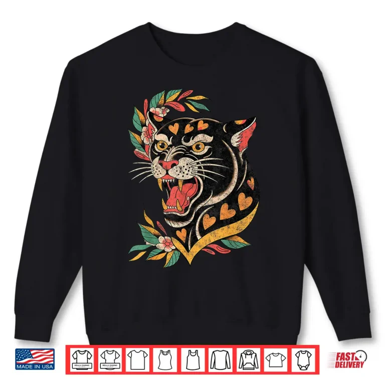 Sweatshirt Panther American Traditional Old School Ink Artist Shirt 1