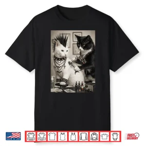 Punk Cat Tattoo Artist Goth Subculture Meme Humor Shirt