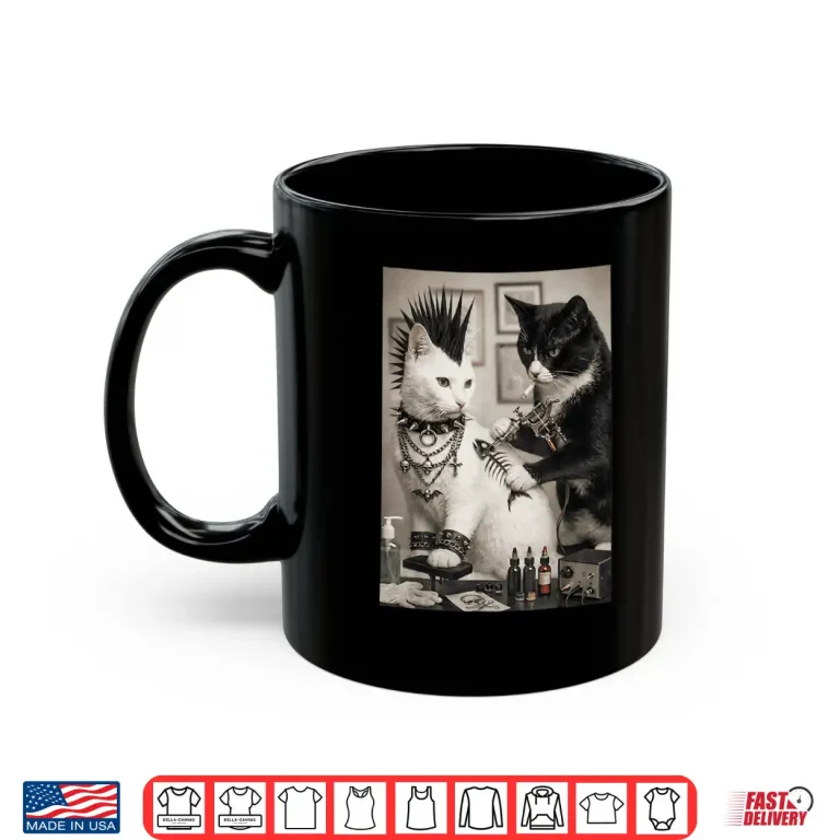 Mug Punk Cat Tattoo Artist Goth Subculture Meme Humor Shirt