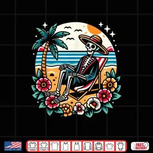Design Skeleton On The Beach Traditional Inked Artist Shirt 1