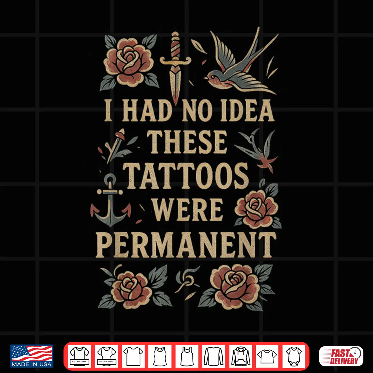 Tattoos Were Permanent Vintage Sarcastic Ink Quote Shirt Tattoos Were Permanent Vintage Sarcastic Ink Quote Shirt