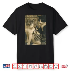 Vintage Cat Smoking Inked Kitty Artist Humor Meme Shirt