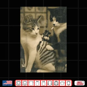 Vintage Cat Smoking Inked Kitty Artist Humor Meme Shirt 4 Design Vintage Cat Smoking Inked Kitty Artist Humor Meme Shirt 1