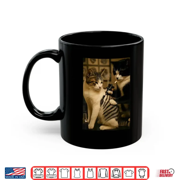 Mug Vintage Cigarette Cat Smoking Inked Artist Meme Shirt 1