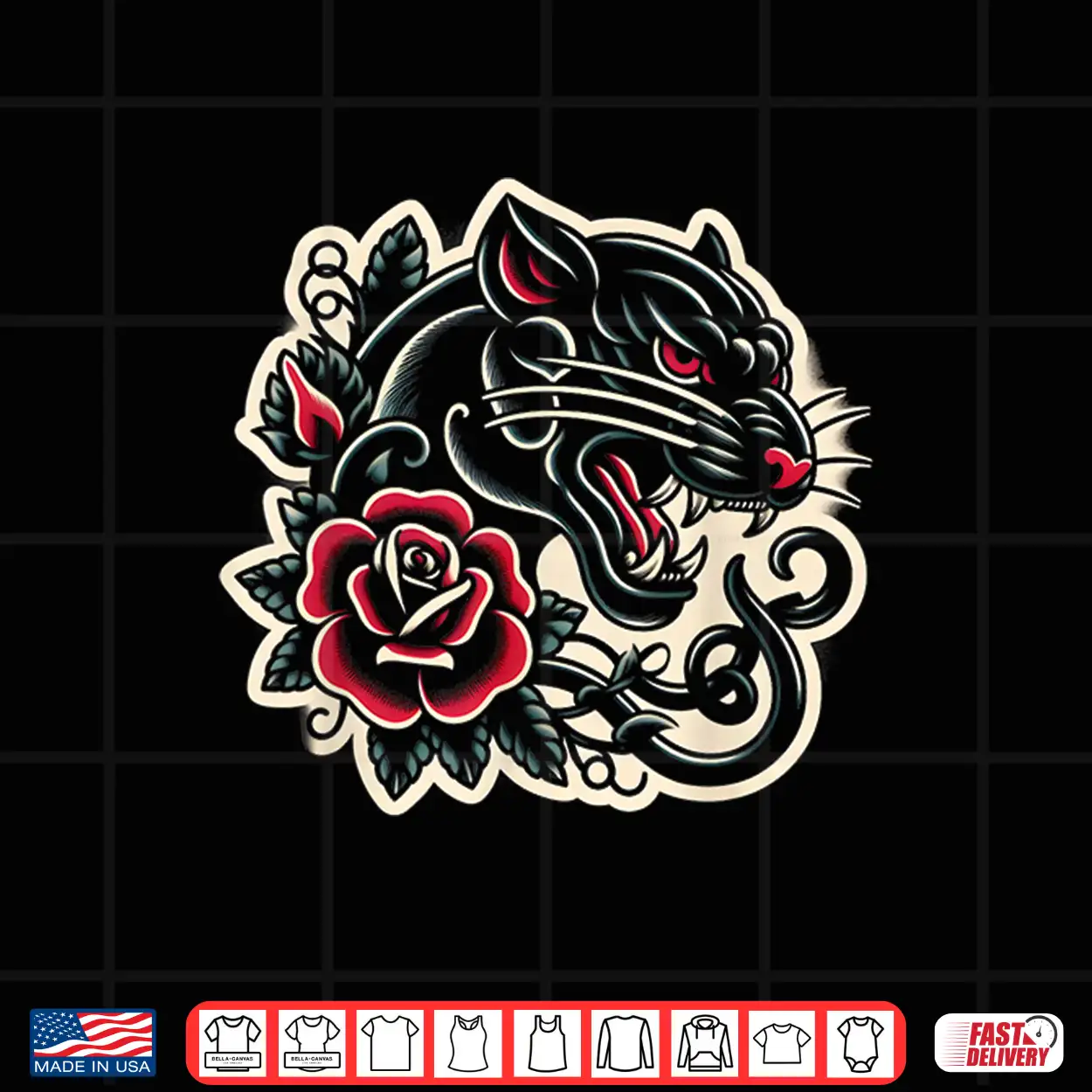 Panther American Traditional Tattoo Artist Professional Shirt Panther American Traditional Tattoo Artist Professional Shirt