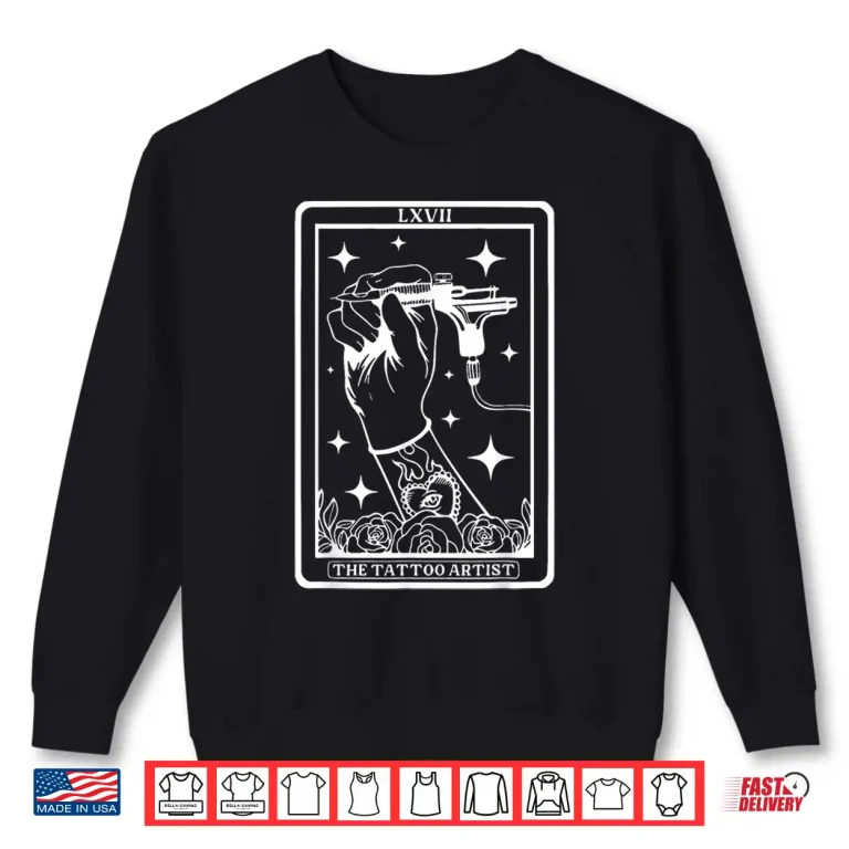Sweatshirt Tattoo Artist Tarot Card Machine Artistic Drawing Shirt