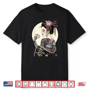 Tattooed Geisha Japanese Souvenir Cultural Graphic Shirt