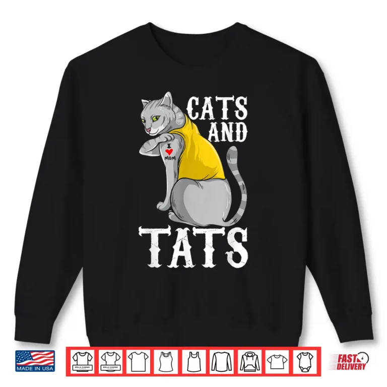 Sweatshirt Cats And Tats Feline Ink Aesthetic Graphic Shirt