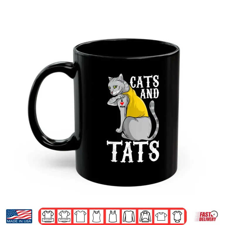 Mug Cats And Tats Feline Ink Aesthetic Graphic Shirt