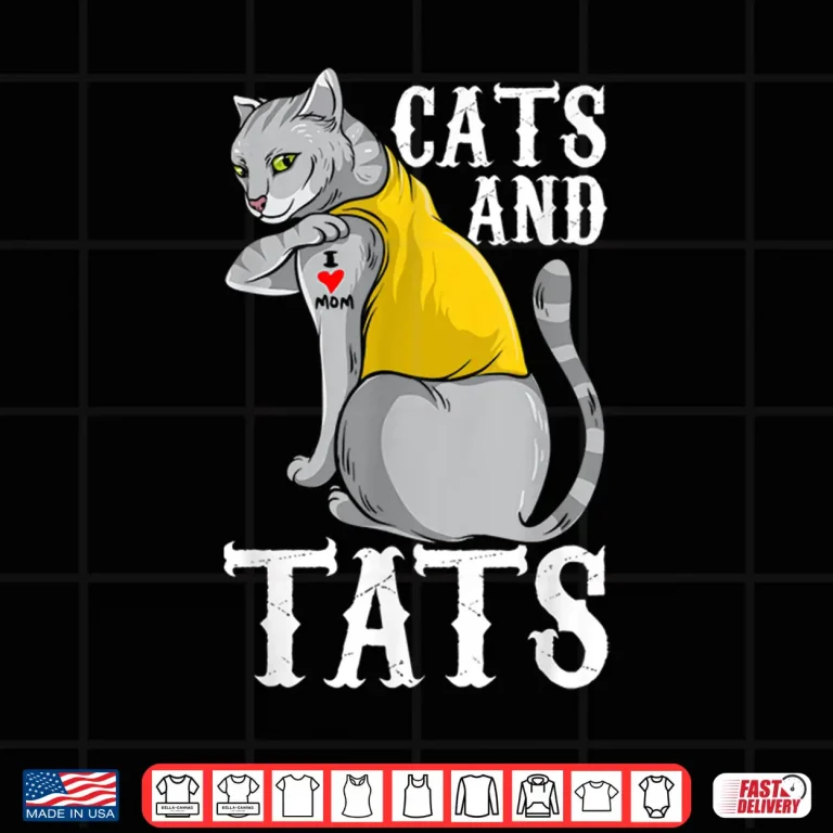 Design Cats And Tats Feline Ink Aesthetic Graphic Shirt