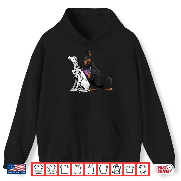 Hoodie Dalmatian Doberman Dog Professional Animal Tattoo Artist Shirt
