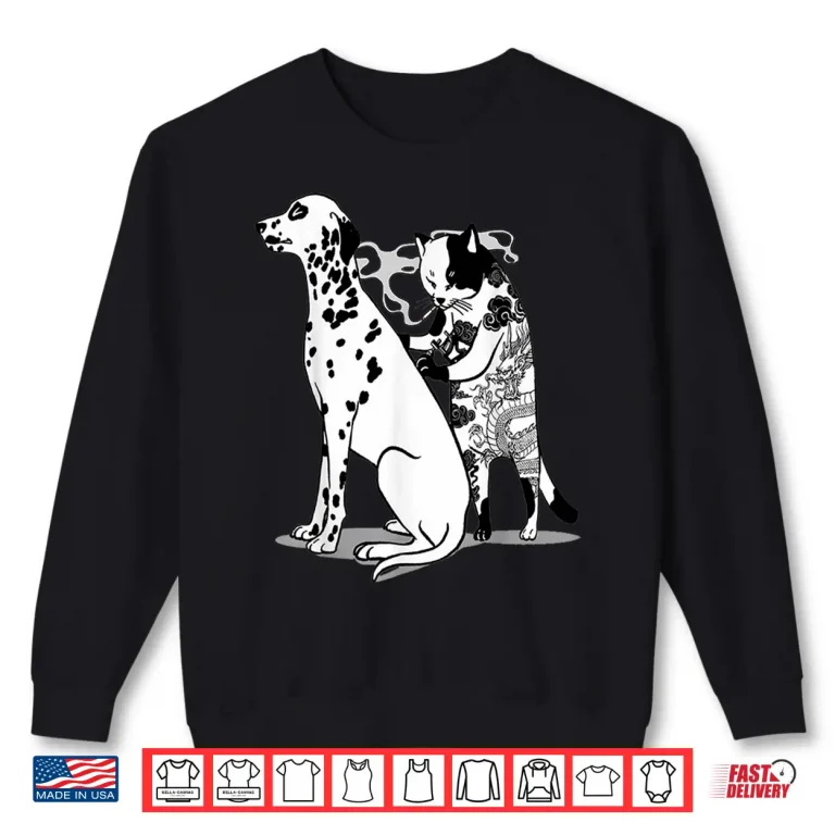 Sweatshirt Funny Cat And Dog Tattoo Artist Drawing Artistic Shirt