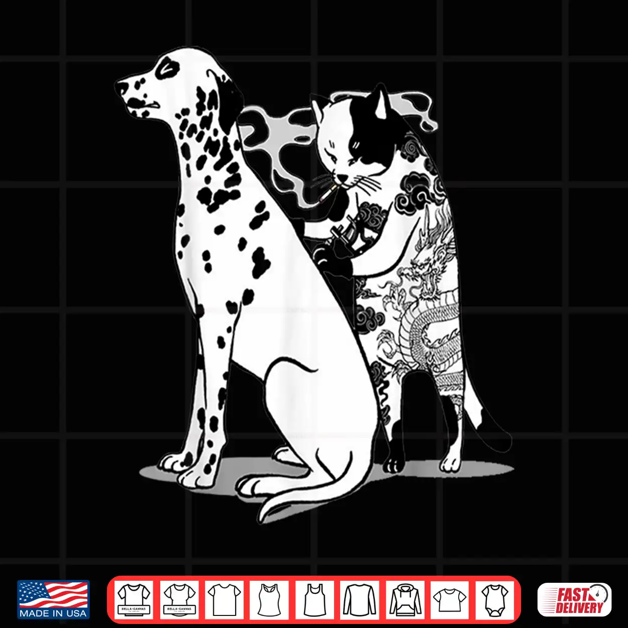 Funny Cat And Dog Tattoo Artist Drawing Artistic Shirt Funny Cat And Dog Tattoo Artist Drawing Artistic Shirt