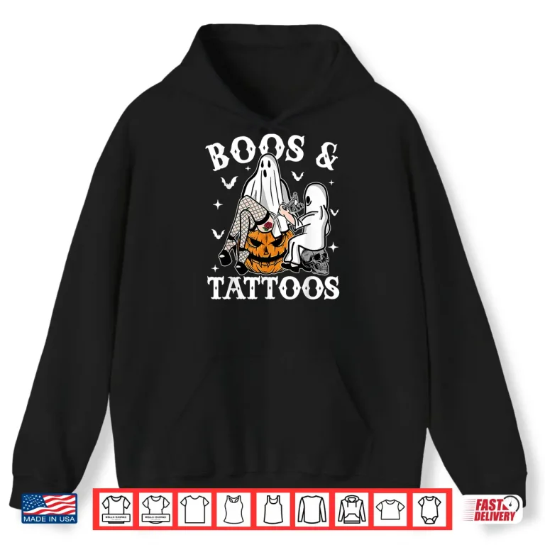 Hoodie Ghosts Pumpkin Tattoo Artist Halloween Boos And Tattoos Shirt