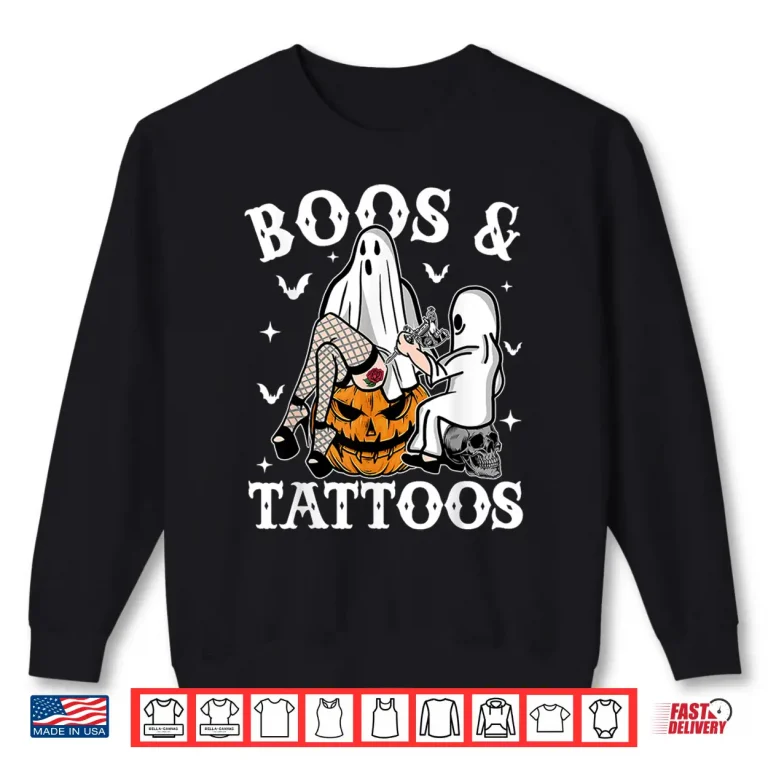 Sweatshirt Ghosts Pumpkin Tattoo Artist Halloween Boos And Tattoos Shirt