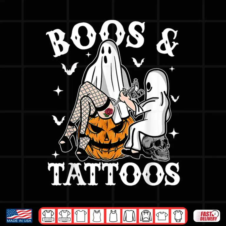 Design Ghosts Pumpkin Tattoo Artist Halloween Boos And Tattoos Shirt