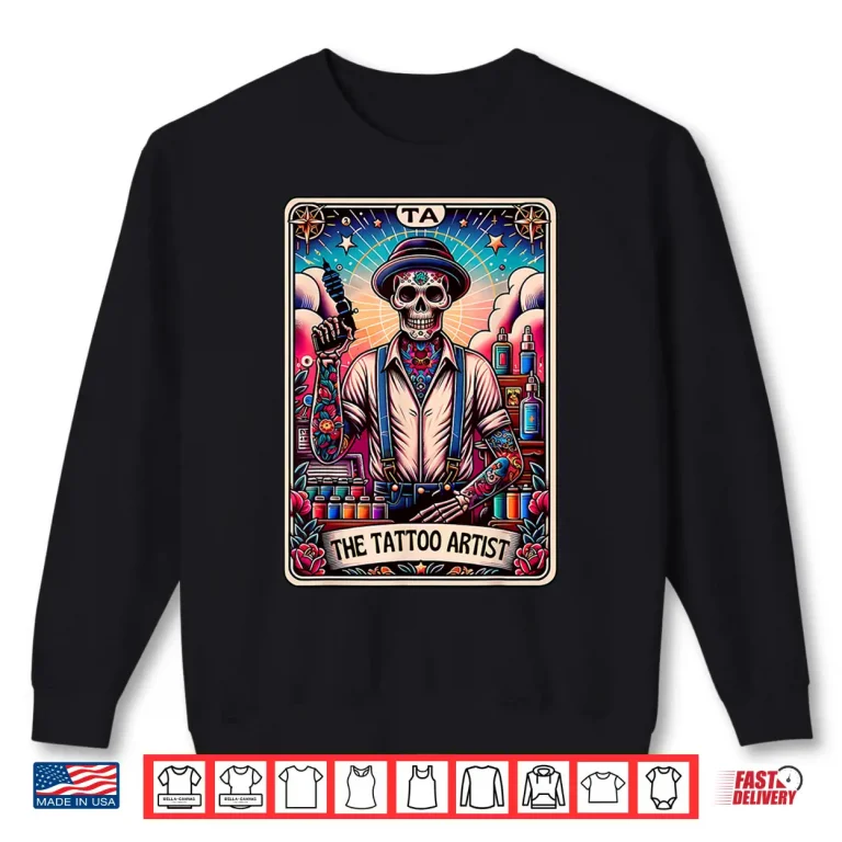 Sweatshirt Tattoo Artist Skeleton Drawing Mystic Tarot Aesthetic Shirt