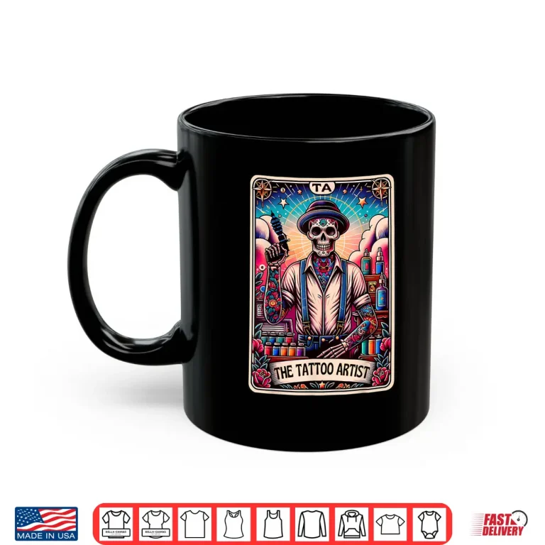 Mug Tattoo Artist Skeleton Drawing Mystic Tarot Aesthetic Shirt