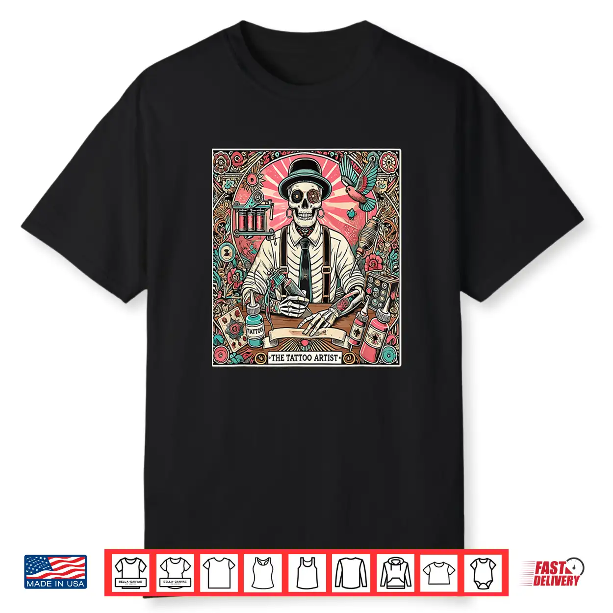 Tattoo Artist Tarot Card Skeleton Drawing Aesthetic Shirt Tattoo Artist Tarot Card Skeleton Drawing Aesthetic Shirt