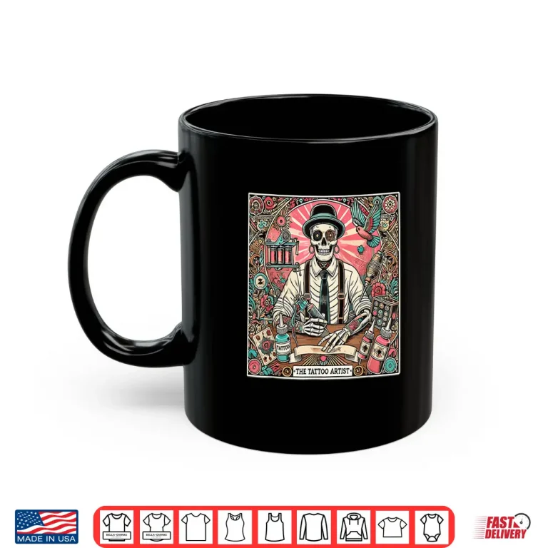 Tattoo Artist Tarot Card Skeleton Drawing Aesthetic Shirt 3 Mug Tattoo Artist Tarot Card Skeleton Drawing Aesthetic Shirt