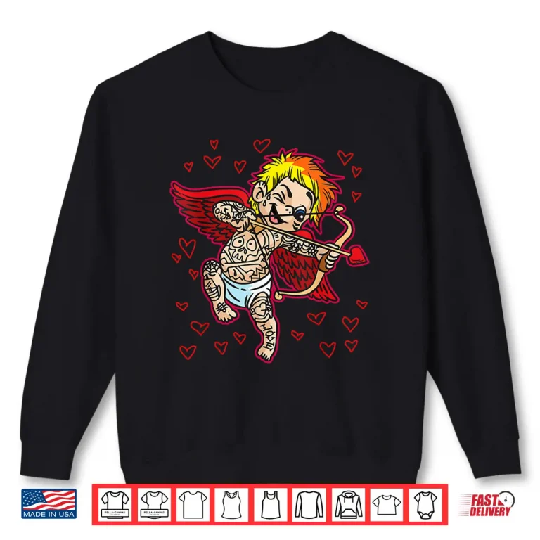Sweatshirt Tattooed Cupid Tattoo Artist Valentines Day Holiday Shirt