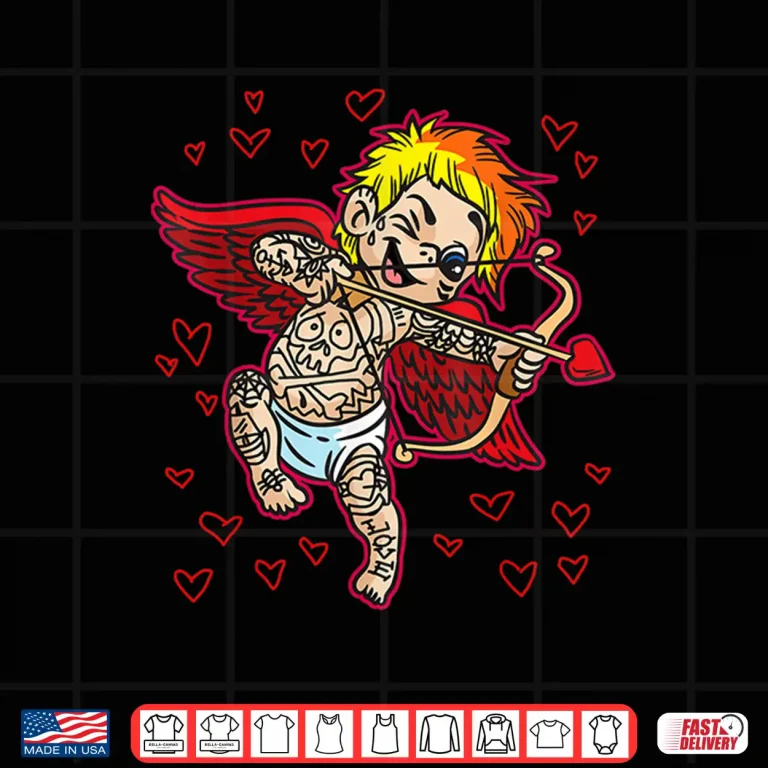 Design Tattooed Cupid Tattoo Artist Valentines Day Holiday Shirt