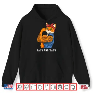 Hoodie Cats And Tats Tattoo Cat Feline Aesthetic Graphic Shirt