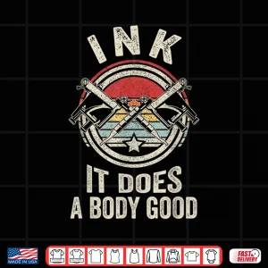 Design Vintage Retro Ink Inked Professional Tattoo Guns Shirt
