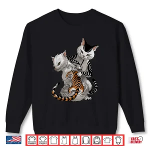 Sweatshirt Irezumi Cat Traditional Japanese Tattoo Artistic Shirt