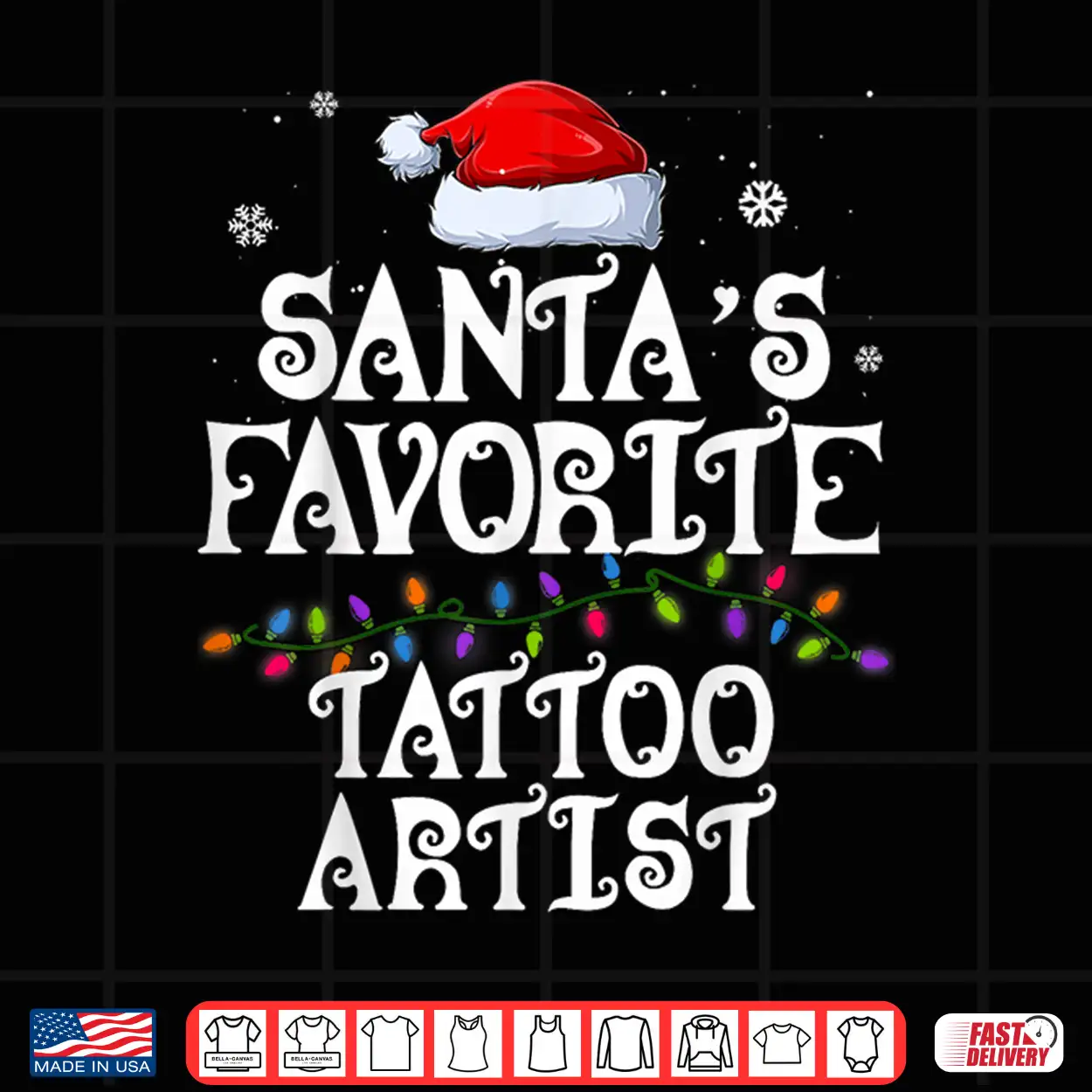 Santas Favorite Tattoo Artist Christmas Holiday Group Shirt Santas Favorite Tattoo Artist Christmas Holiday Group Shirt