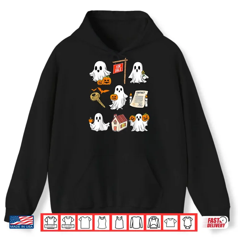 Hoodie Halloween Real Estate Spooky Ghost Boo Broker Realtor Shirt