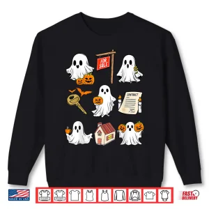 Sweatshirt Halloween Real Estate Spooky Ghost Boo Broker Realtor Shirt