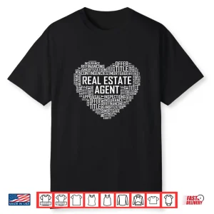 Proud Real Estate Agent Heart House Seller Graphic Shirt