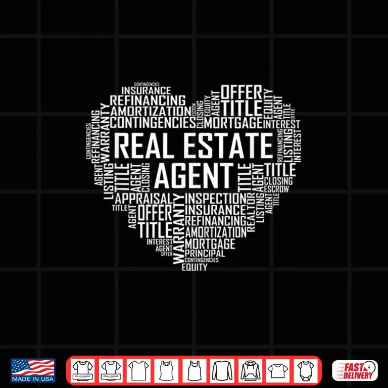 Design Proud Real Estate Agent Heart House Seller Graphic Shirt