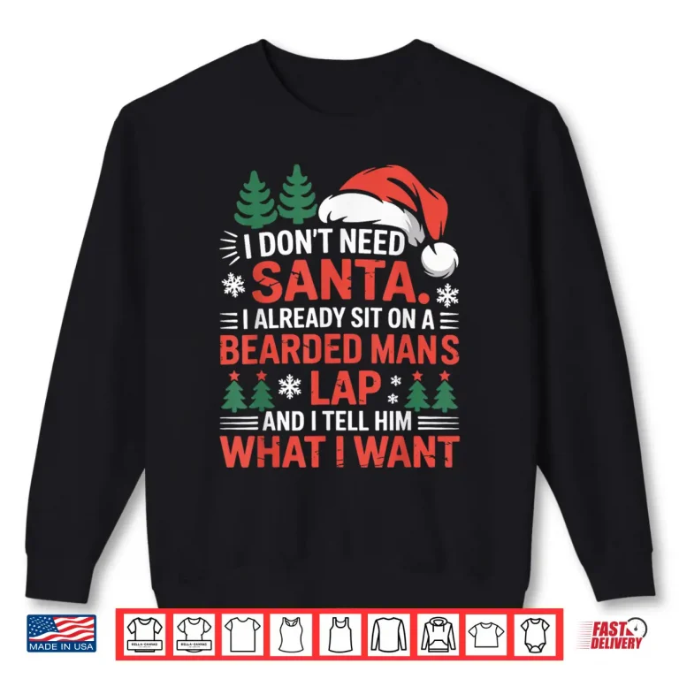 Sweatshirt Bearded Man Lap Sarcastic Holiday Humor Graphic Shirt