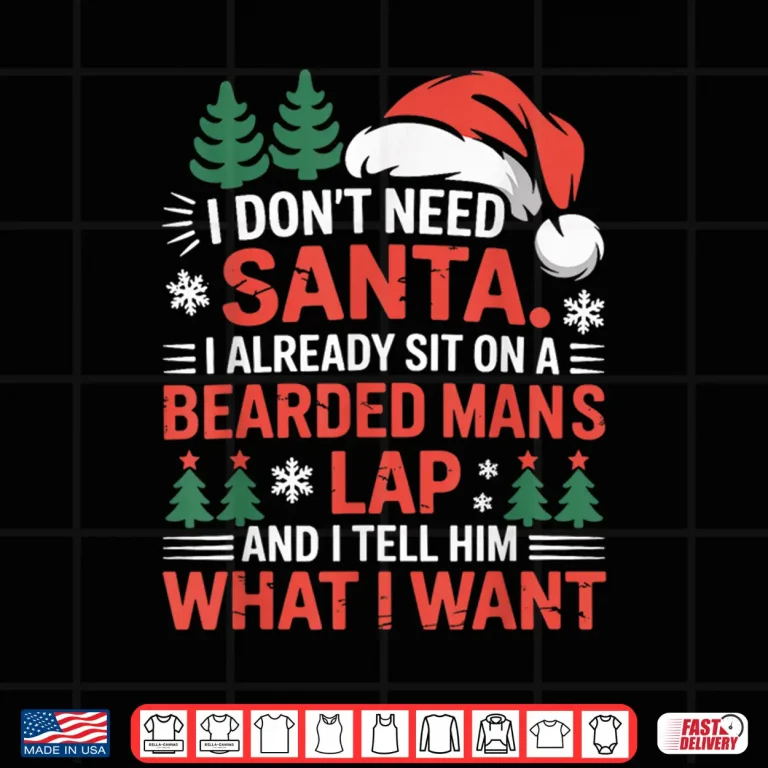 Design Bearded Man Lap Sarcastic Holiday Humor Graphic Shirt