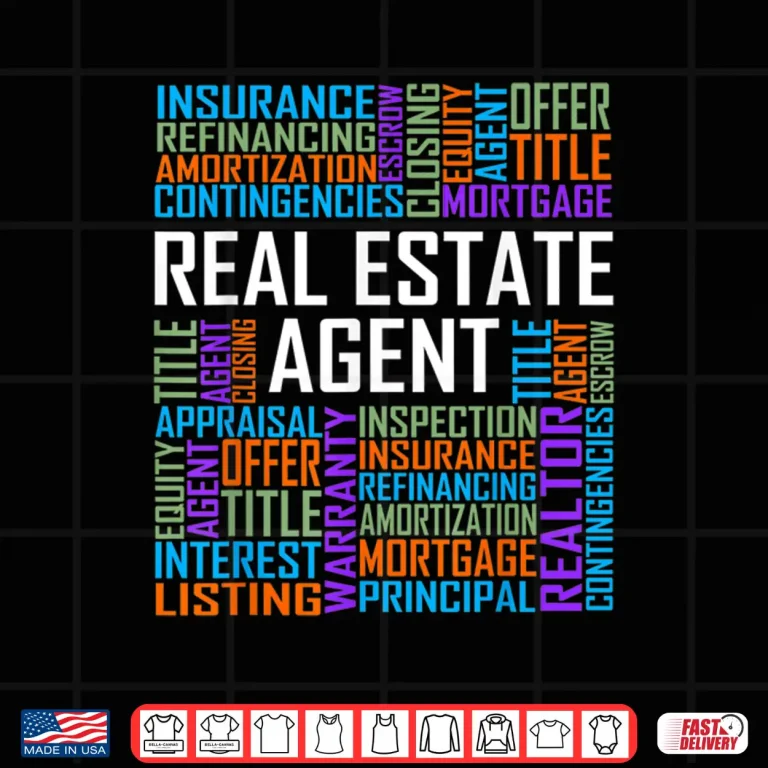Design Proud Real Estate Agent Words House Seller Graphic Shirt