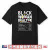 Black Woman Realtor Nutrition Facts Empowerment Graphic Shirt
