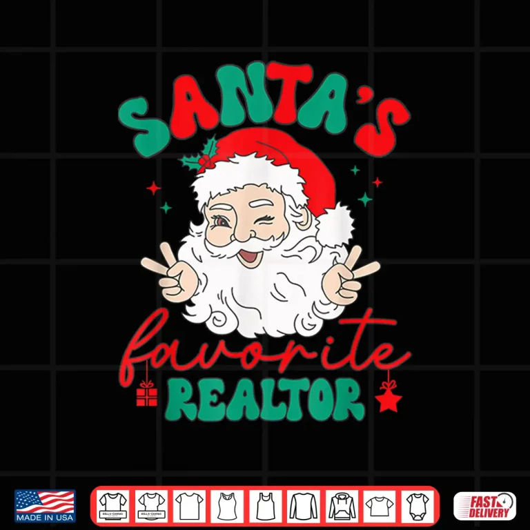 Design Santas Favorite Realtor Christmas Professional Holiday Shirt