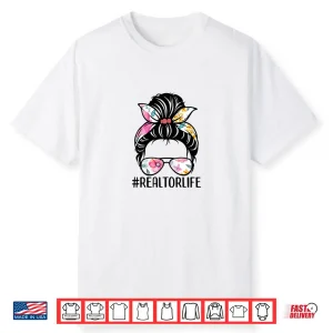 Realtor Life Messy Bun Professional Aesthetic Graphic Shirt