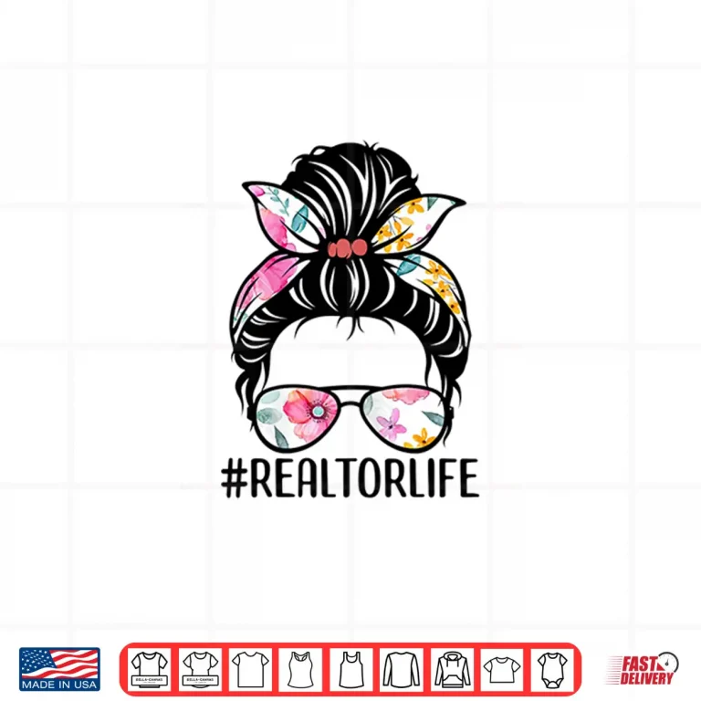 Design Realtor Life Messy Bun Professional Aesthetic Graphic Shirt