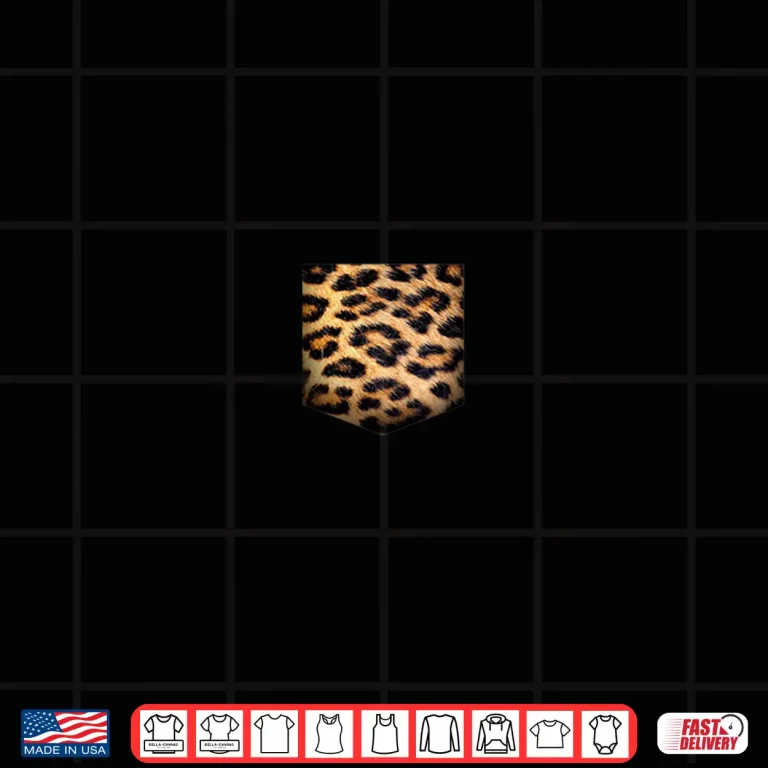 Design Leopard Print Pocket Cool Animal Lover Cheetah Design Shirt