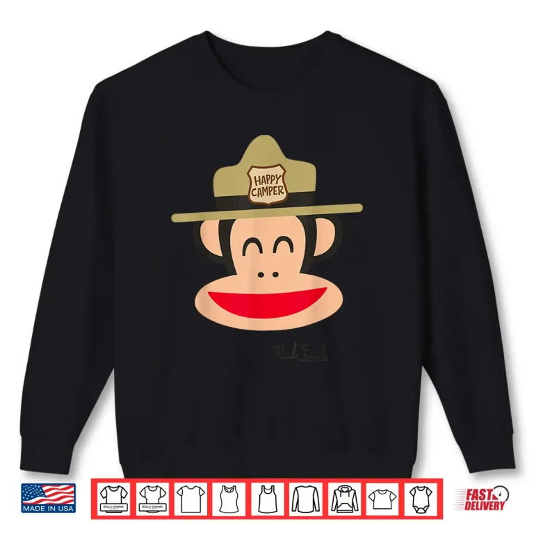 Sweatshirt Happy Camper Cartoon Character Park Ranger Hat Shirt