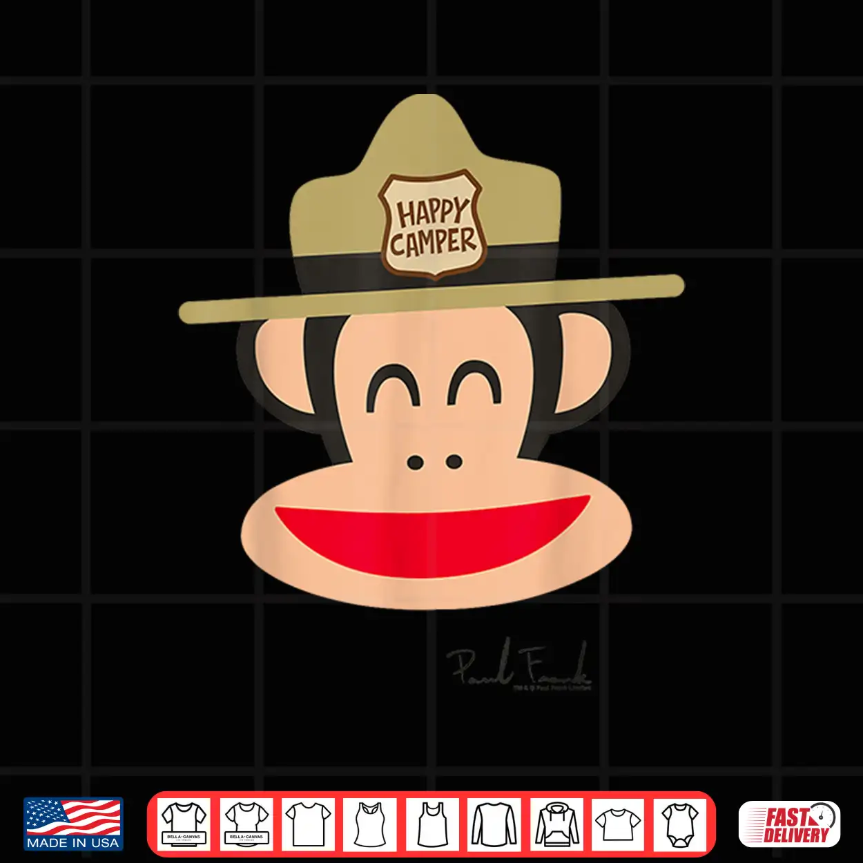 Happy Camper Cartoon Character Park Ranger Hat Shirt Happy Camper Cartoon Character Park Ranger Hat Shirt