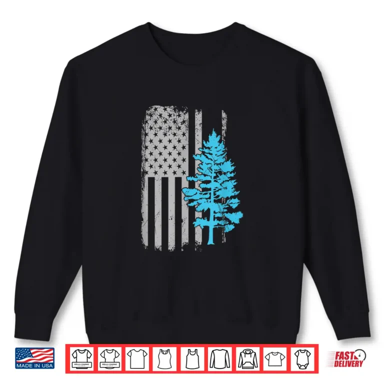 Sweatshirt Park Ranger Distressed American Flag Tree Minimalist Shirt