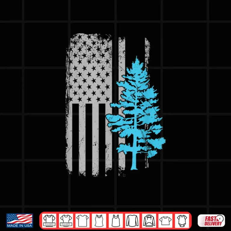 Design Park Ranger Distressed American Flag Tree Minimalist Shirt